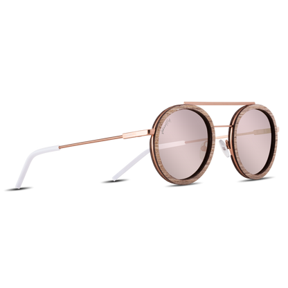 Johnny Fly Riker Rose Gold | Grey / Rose Gold Reflect Polarized Sunglasses | #color_rose-gold