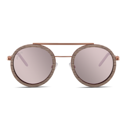 Johnny Fly Riker Rose Gold | Grey / Rose Gold Reflect Polarized Sunglasses | #color_rose-gold