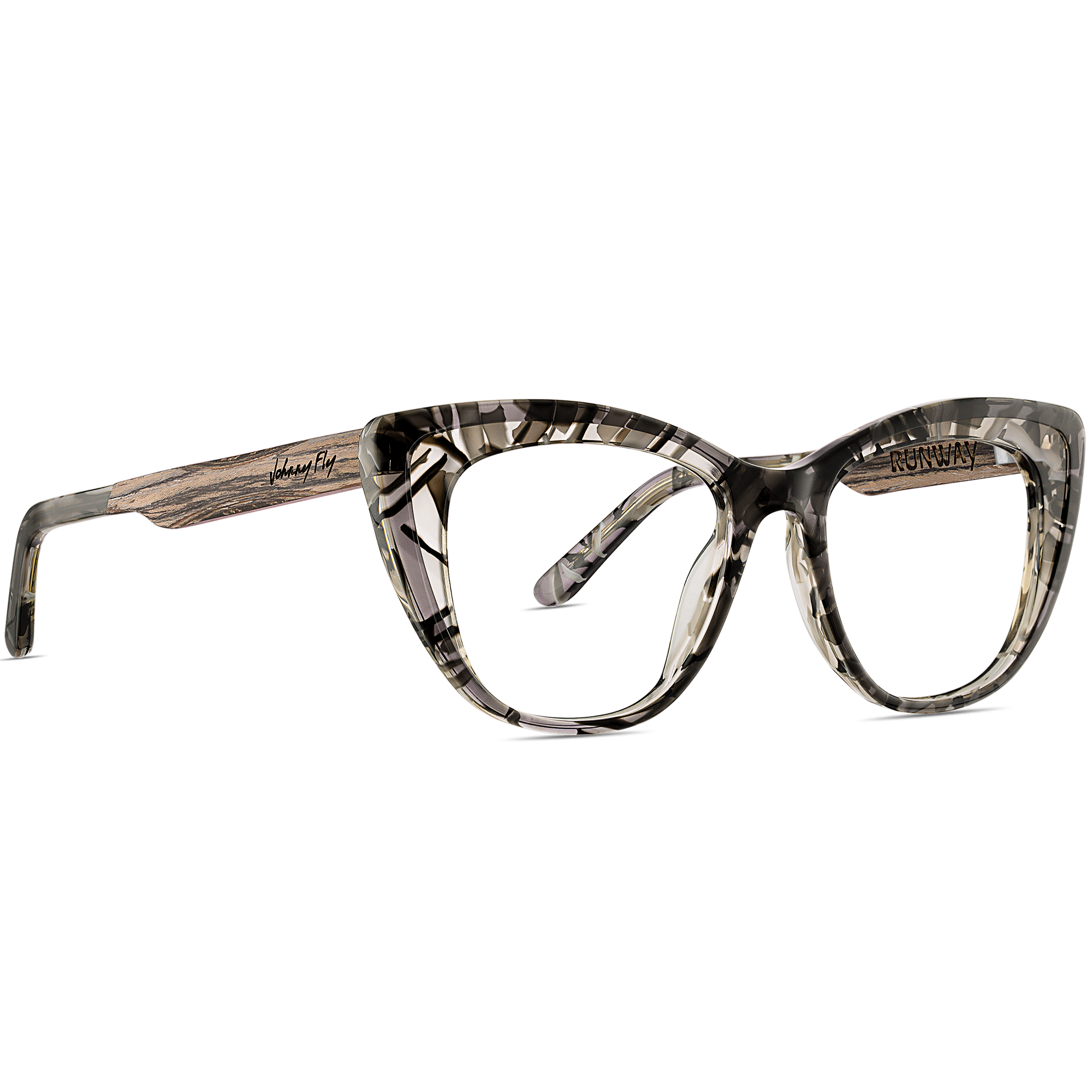 RUNWAY - Shattered Smoke - eyeglasses / Sunglasses - Johnny Fly Eyewear #color_shattered-smoke